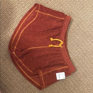 Free people Rust Orange Shorts with Yellow Drawstring
